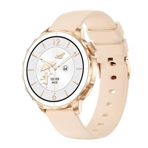 2026 Rose Gold Round Display HD AMOLED Smartwatch IP68 Waterproof